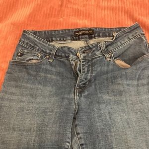 Faded out blue bootcut jeans size L